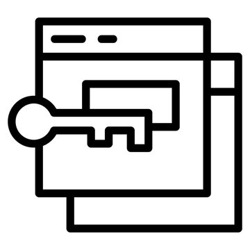 SEO Online Website Access Authentication Key line icon