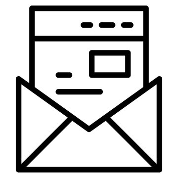 SEO Online Email Marketing Newsletter Campaign line icon