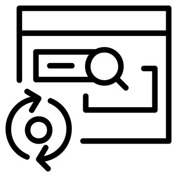 SEO Online Website Refresh Optimization Strategy line icon