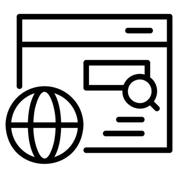 SEO Online Global Search Engine Optimization line icon