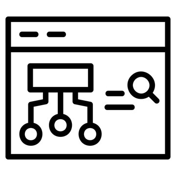 SEO Online Website Structure Sitemap Analysis line icon
