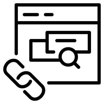 SEO Online Internal Link Strategy line icon