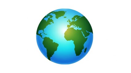 Fototapeta premium Isolated realistic 3D globe with continents and oceans, centered against a clean white background.