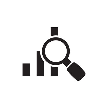 Data network node analysis with magnifying glass icon