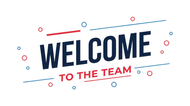 Bold welcome to the team announcement with modern design elements on a black background corporate concept