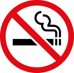 No smoking symbol on transparent background, icon of forbidden cigarette, sign of stop smoke © Alamin
