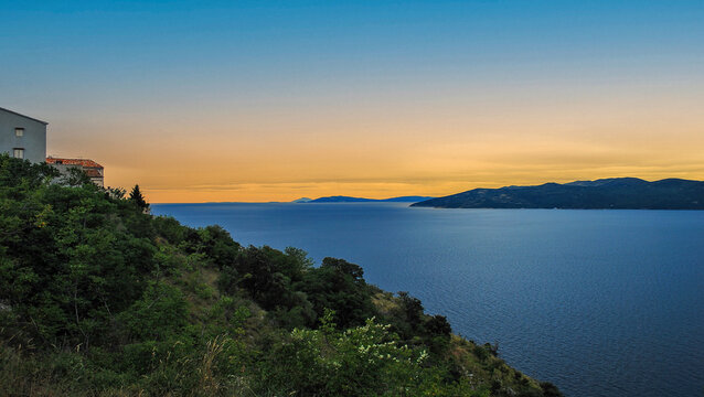 silence and peace with the colors of a splendid sunset over the sea