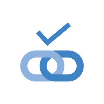 Verified link building and successful backlink icon