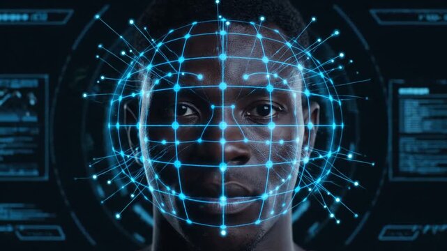 Facial recognition technology in action.