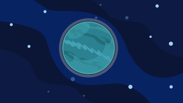 Animated pixel art teal planet with swirling cloud patterns and a soft, ethereal glow.