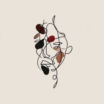 Abstract Portrait - Minimalist Line Art