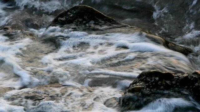wave impact the rock