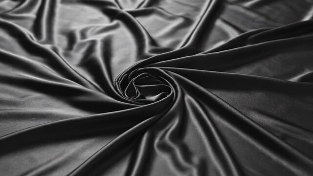 Black satin fabric with folds and creases Full HD 4K Download 2025 2026