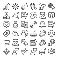 Fototapeta premium Mega Collection of SEO and Marketing Line Icons