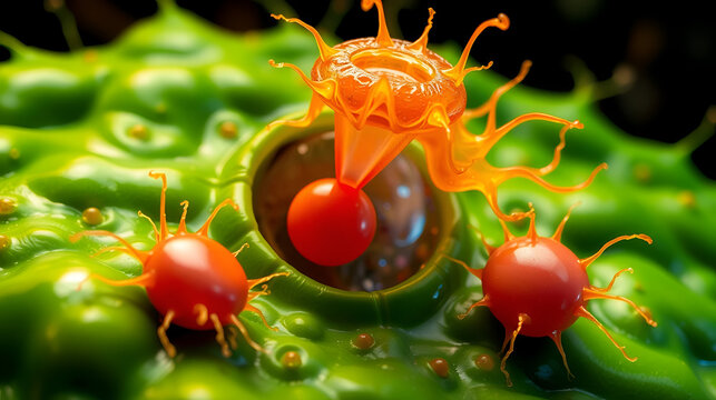 Phagocytosis. Cell eating. Phagocytosis involves the extension from the cell of large folds called pseudopodium that engulf particles and then internalize this material into cytoplasmatic vacuole