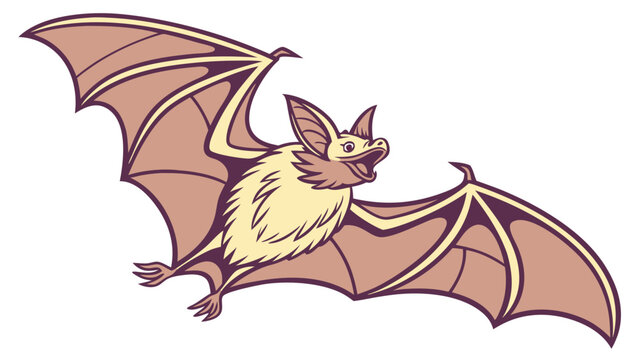 Flying Bat Mammal Spooky Halloween Design Element Wildlife Illustration for Holiday Promotions and Nature Websites