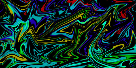 Obraz premium Vibrant swirls of abstract art forming an ethereal underwater creature silhouette.