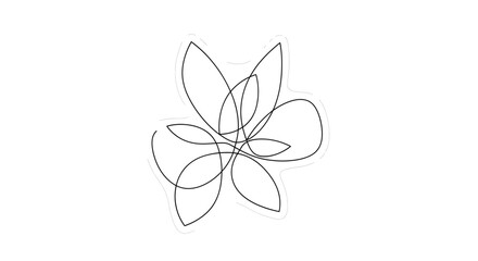Fototapeta premium Abstract continuous line botanical illustration, presented as a high-quality scalable vector graphic. Minimalist concept design ideal for clean digital and print applications