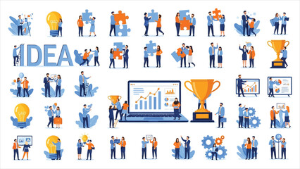 Fototapeta premium Business Icons Set – Vector Collection of Office, Finance, and Corporate Symbols
