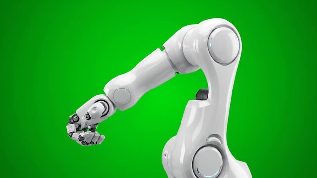 Industrial robotic arm in motion technology.
