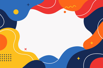 Fototapeta premium Colorful Abstract Geometric Fluid Shapes Background