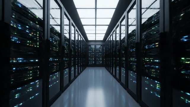 Large data center server room interior 1.