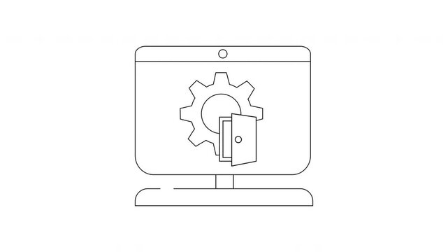 Computer Settings Icon Animation - Technology and Configuration.