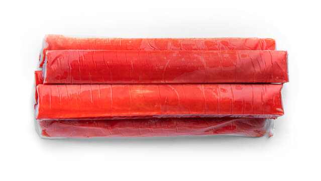 Crab sticks isolated on a white background. High quality photo