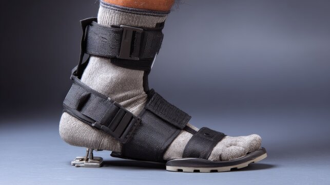 Ankle Foot Orthosis AFO Brace Drop Foot Support Device Professional Medical Healthcare Clinical Concept