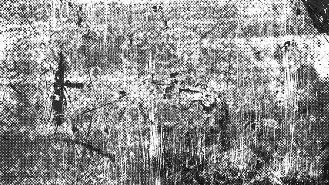 Grunge black texture of the surface with traces of paint from the brush, a map of semitones, animated monochrome vertical background.