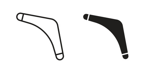 Boomerang icon with black color and editable vector © Pop