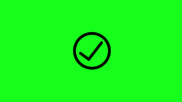 check mark tick icon with circle loading animation on background approval success task completion symbol 4k motion graphic