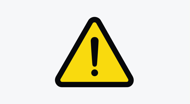 Warning sign with exclamation mark on triangle symbol for attention and alertness, Generative AI.