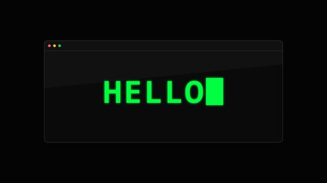 Single Object: Terminal Window displaying Hello Greeting