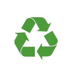 Obraz premium A green recycling symbol with three arrows png isolated on transparent background