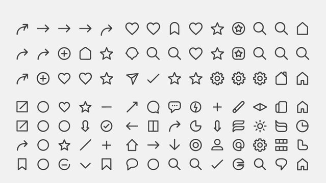 Binary code icon set for web media and technology design