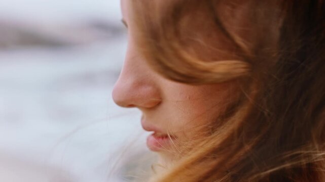 Thinking, calm and woman outdoor with reflection, memory or planning on holiday, getaway or travel. Relax, nostalgia and female person with peace, mindfulness or self care weekend trip or vacation.