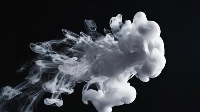 Abstract white smoke swirling against a dark background