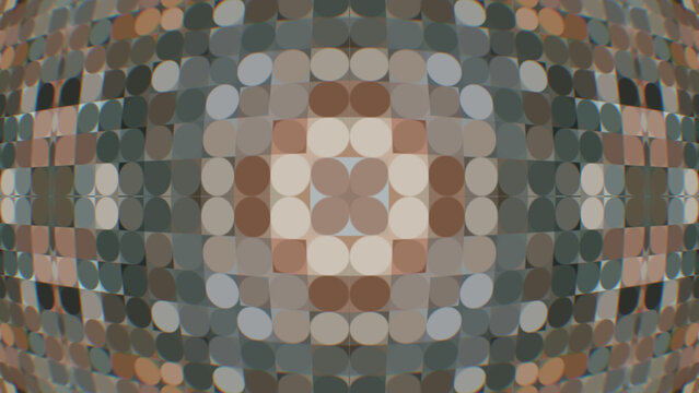 Abstract mosaic pattern with brown beige and grey circle texture
