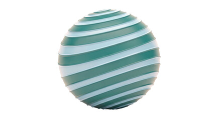 Obraz premium Abstract Swirling Sphere with Teal and Blue Stripes
