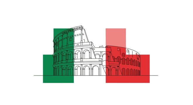 Italian Landmark Architectural Illustration.