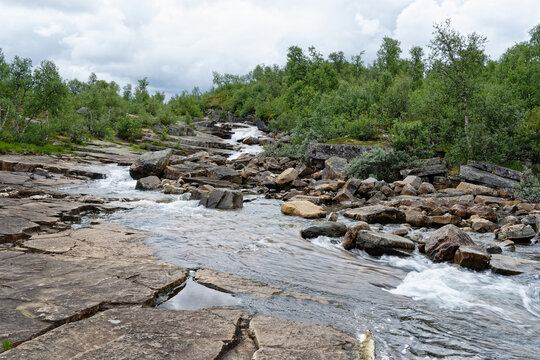 Fluss Byrtemannsbekken bei Hovden in Norwegen