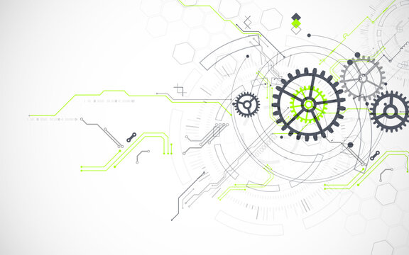 Abstract technology background. Cogwheels ART theme. Vector illustration