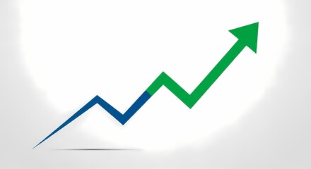 Obraz premium Abstract upward trending arrow symbolizing growth and success.