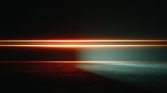 Darkness holds a glowing horizontal line