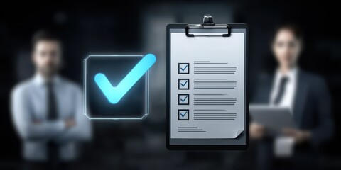 Fototapeta premium After inspecting a large invoice, the office group simplifies the payroll tax workflow for rapid verification.