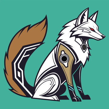 Vector cyberpunk fox illustration