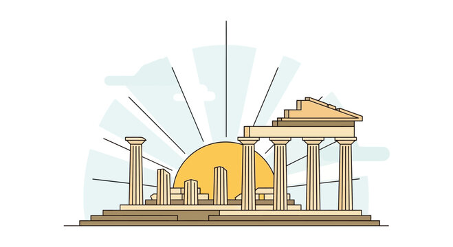 Ancient Greek Temple Architecture Columns.