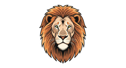 Detailed illustration of a majestic lion s head with a full mane © HOLYLINE ART