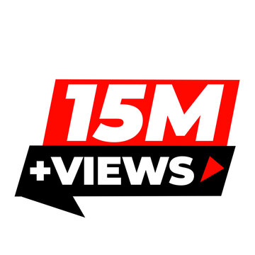 15M Views Online Popularity Counter PNG, 15M Social Reach Badge Icon, 15M Engagement Highlight Label Design, 15M Viral Trend Tag PNG, 15M Viewer Growth Sticker Icon